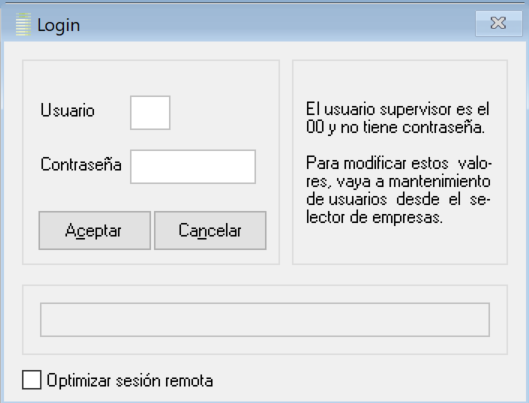 Inicio de sesión en la aplicación